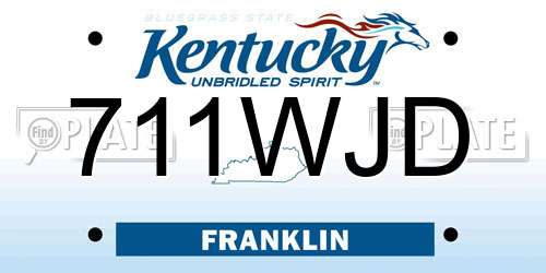 711WJD Kentucky License Plate