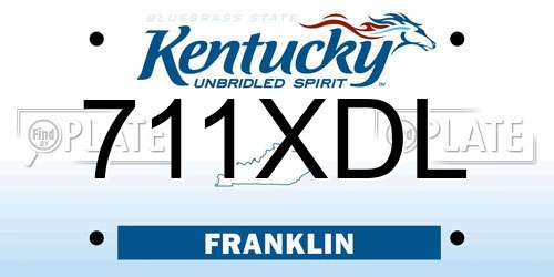 711XDL Kentucky License Plate
