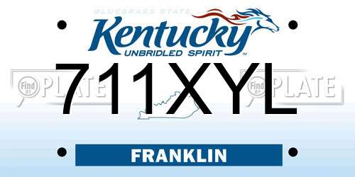 711XYL Kentucky License Plate