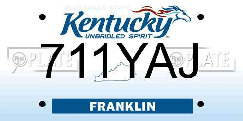 711YAJ Kentucky License Plate