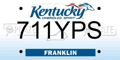 711YPS Kentucky License Plate