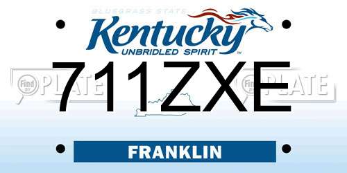 711ZXE Kentucky License Plate