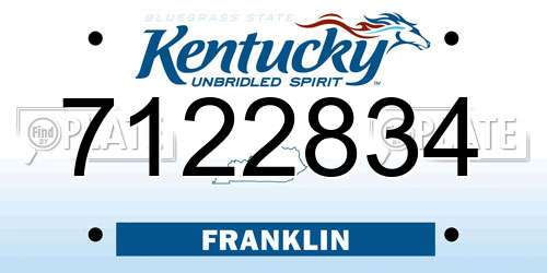 7122834 Kentucky License Plate