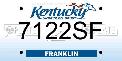 7122SF Kentucky License Plate