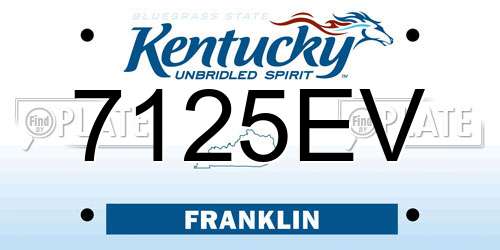 7125EV Kentucky License Plate