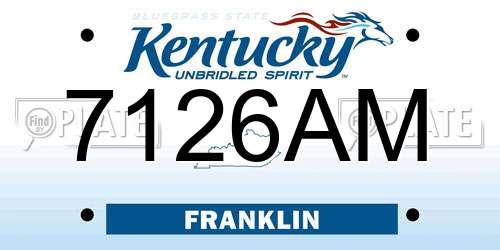 7126AM Kentucky License Plate