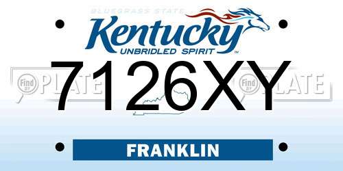 7126XY Kentucky License Plate