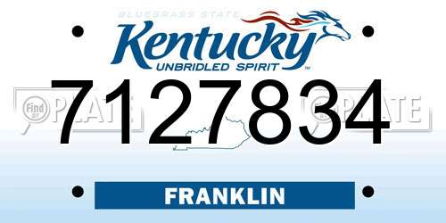 7127834 Kentucky License Plate