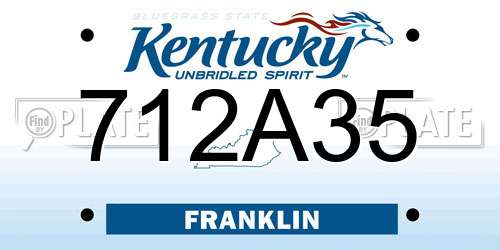 712A35 Kentucky License Plate