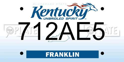 712AE5 Kentucky License Plate