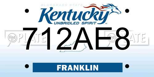 712AE8 Kentucky License Plate