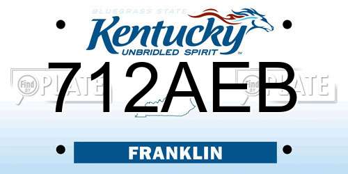 712AEB Kentucky License Plate