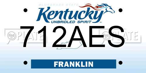 712AES Kentucky License Plate