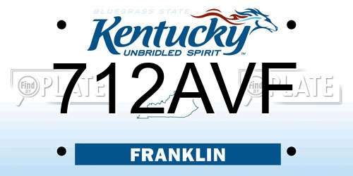 712AVF Kentucky License Plate