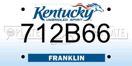 712B66 Kentucky License Plate