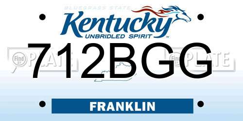 712BGG Kentucky License Plate