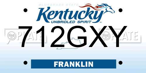 712GXY Kentucky License Plate