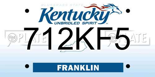 712KF5 Kentucky License Plate
