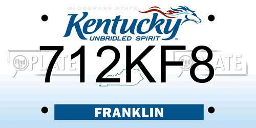 712KF8 Kentucky License Plate