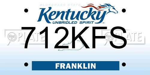 712KFS Kentucky License Plate