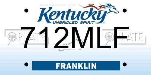 712MLF Kentucky License Plate