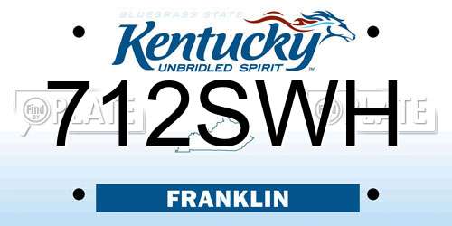 712SWH Kentucky License Plate