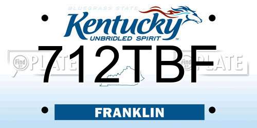 712TBF Kentucky License Plate