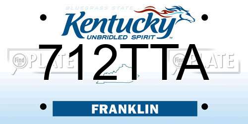 712TTA Kentucky License Plate