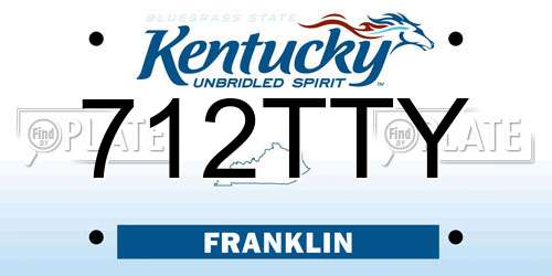 712TTY Kentucky License Plate