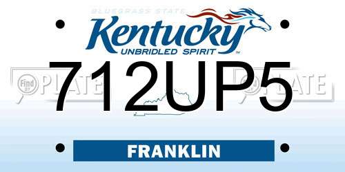 712UP5 Kentucky License Plate
