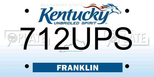 712UPS Kentucky License Plate