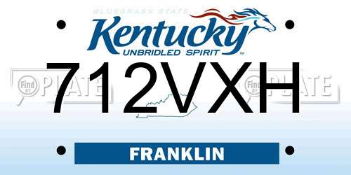 712VXH Kentucky License Plate