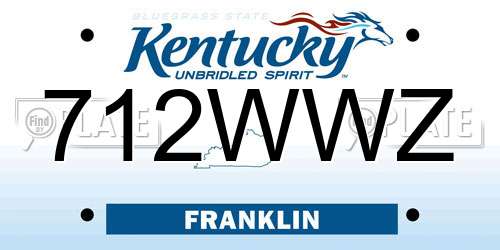 712WWZ Kentucky License Plate