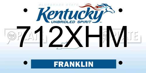 712XHM Kentucky License Plate