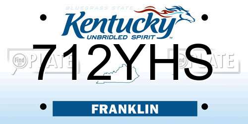 712YHS Kentucky License Plate