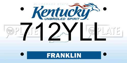 712YLL Kentucky License Plate