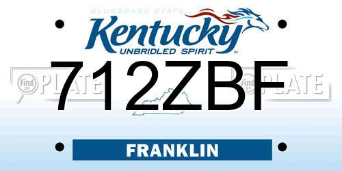 712ZBF Kentucky License Plate