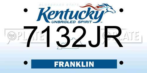 7132JR Kentucky License Plate