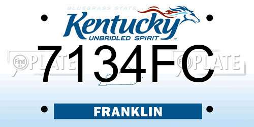 7134FC Kentucky License Plate
