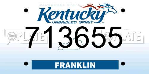 713655 Kentucky License Plate