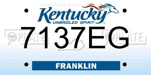 7137EG Kentucky License Plate