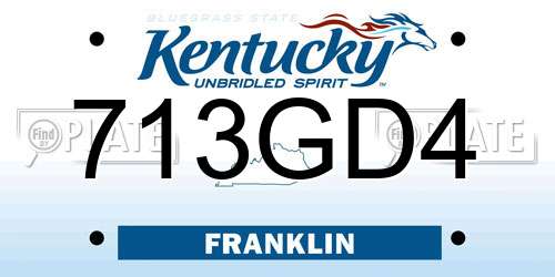 713GD4 Kentucky License Plate