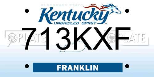 713KXF Kentucky License Plate