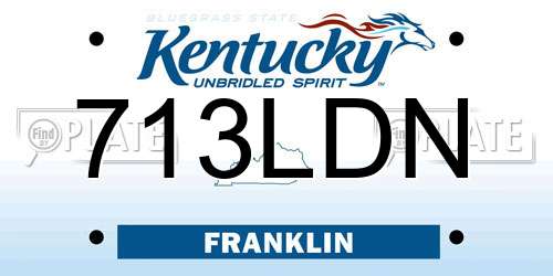 713LDN Kentucky License Plate