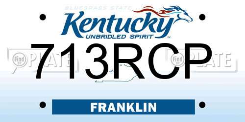 713RCP Kentucky License Plate