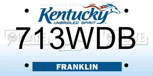 713WDB Kentucky License Plate