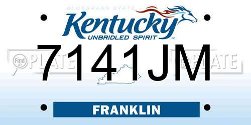 7141JM Kentucky License Plate