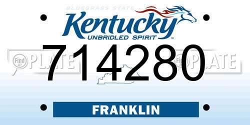 714280 Kentucky License Plate