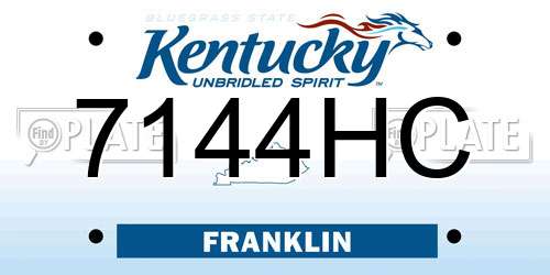 7144HC Kentucky License Plate