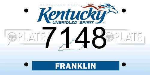 7148 Kentucky License Plate